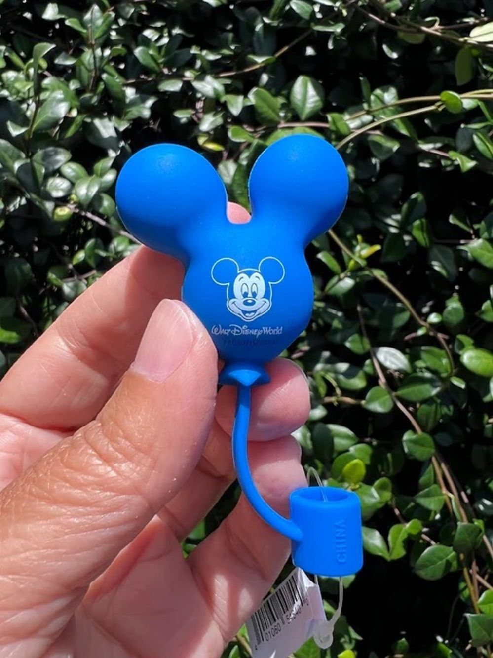 2 New Disney Mickey Mouse Silicone straw Toppers — Black & Blue